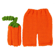 2 Sets Newborn Crochet Knitted Costume Props For Halloween (Orange)
