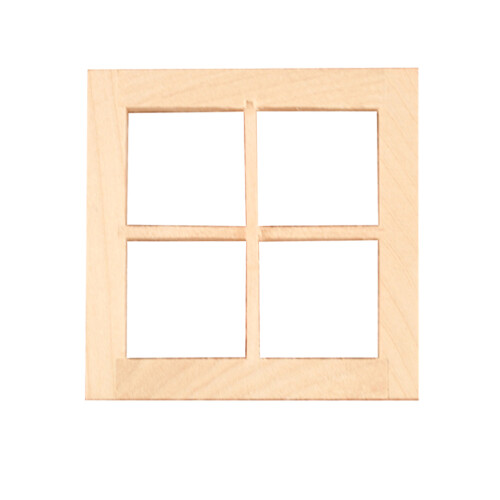 3St Dockhus Mini Träfönster Beige Trämöbel För Deko Och Lek 1
