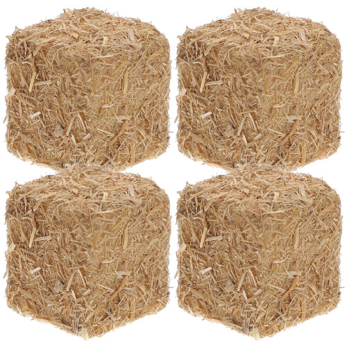 4Pcs Realistisk Halmstacksdekoration Mini Scen