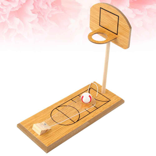 Wooden Basketball Game Mini Tabletop Portable Set 2
