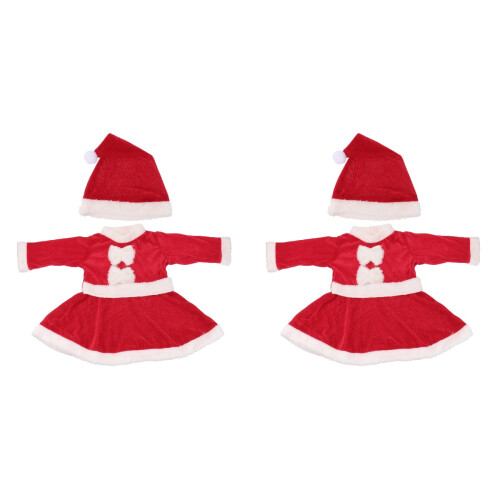 2 Set 75 Cm Barns Julklappskostym Hatt Kläder För Flickor 1