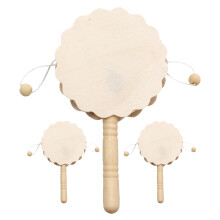 3Pcs Trähantverksmålning Rattle-Drum Modell Målning I