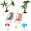 Beach Micro Landscape Miniatursats Mini Palmträd Parasoller 1