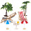 Beach Micro Landscape Miniatursats Mini Palmträd Parasoller 7
