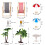 Beach Micro Landscape Miniatursats Mini Palmträd Parasoller 11