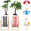 Beach Micro Landscape Miniatursats Mini Palmträd Parasoller 8