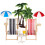 Beach Micro Landscape Miniatursats Mini Palmträd Parasoller 4