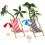 Beach Micro Landscape Miniatursats Mini Palmträd Parasoller 6