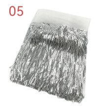 (Silver) 10Y Sequin Fringe Trim Tassel Glitter Lace Fringes for Dance Clothes Dress NEW