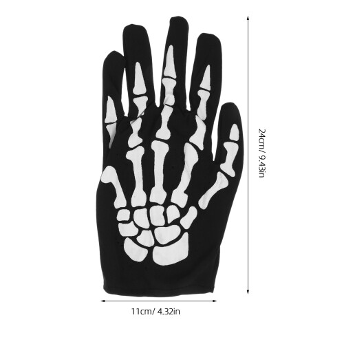 Unisex Halloween Skeleton Skull Claw Full Gloves ( ) 2
