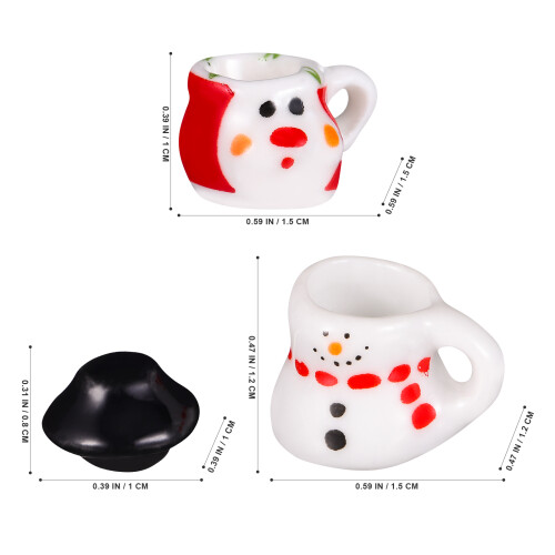 6 Pcs Simulerad Mini Kaffé Te Set Juldekoration Skrivbordsdecor 1