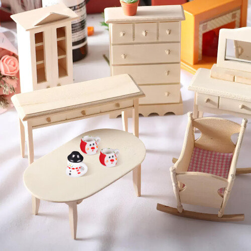 6 Pcs Simulerad Mini Kaffé Te Set Juldekoration Skrivbordsdecor 2