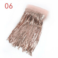 (Champagne color) 10Y Sequin Fringe Trim Tassel Glitter Lace Fringes for Dance Clothes Dress HOT