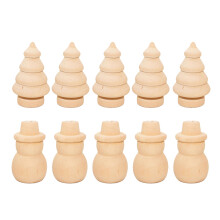 20Pcs Diy Trädockor Tomteform Och Tomgångssmycke Målad Leksak