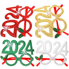 12 Pcs Julglasögon 2024- Julfest Glasögon Festglasögon Juldekoration