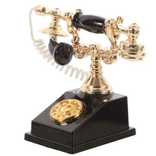3 St Dollhus-Telefoner 1:12 Miniatyr Svart