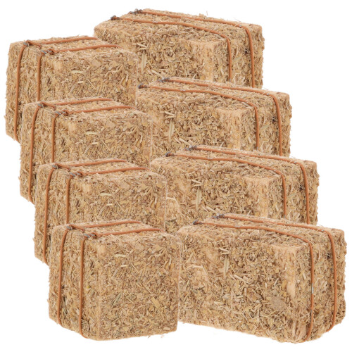 8Pcs Dockhus Halmhögar Modell Skördsscener Mini Härbärsen