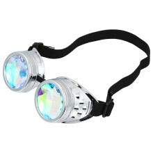 Kalejdoskop Steampunk Rave Glasögon Regnbåge Kristalllins Kostymprops