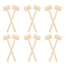 12Pcs Barn Träklubba Leksak Mini Hammare Hårtträ