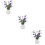 3Pcs Miniatyr Blommodell Vit Blå Trädgårdsscen 9