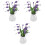 3Pcs Miniatyr Blommodell Vit Blå Trädgårdsscen 3