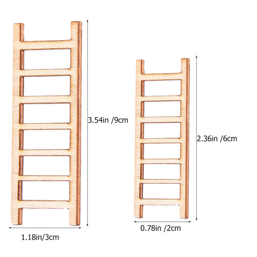 40Pcs Miniatyrträtrappor, Mikrolandskapstrappa, Dekorationsaccessoar 1