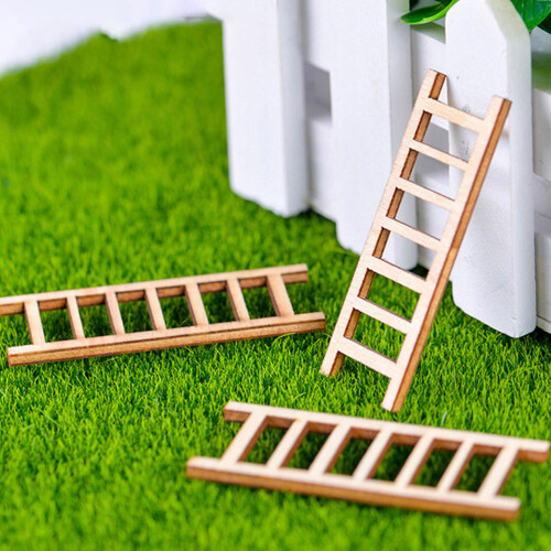 40Pcs Miniatyrträtrappor, Mikrolandskapstrappa, Dekorationsaccessoar 2