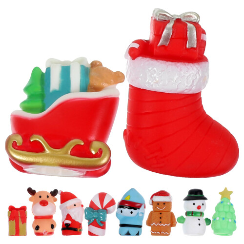 30 Delar Jul Fingerdockor Leksaker Tomte Snögubbe Serie