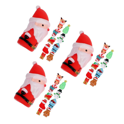 30 Delar Jul Fingerdockor Leksaker Tomte Snögubbe Serie 2