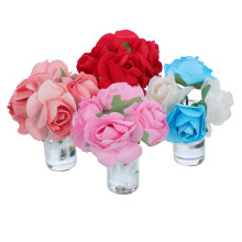20St Mini Blomvas Rosa Sidenrosor Till Dockhus