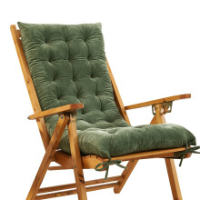 Velvet Rocking Chair Cushion Sun Lounger Mat Indoor Outdoor 48x120 cm Universal Recliner Back Cushions Green