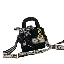 (Black) Princess Diana bag D family handbag small square bag
