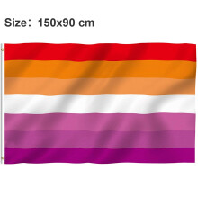 Emblème LGBTQ+ Emblème, drapeau de la fierté lesbienne aux couleurs vives résistantes à la décoloration, coutures doubles et bords renforcés