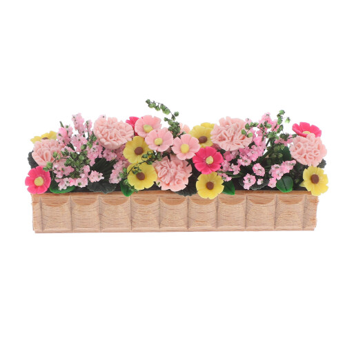 3Pcs Realistisk Miniatyr Blomlåda Husaccessoar