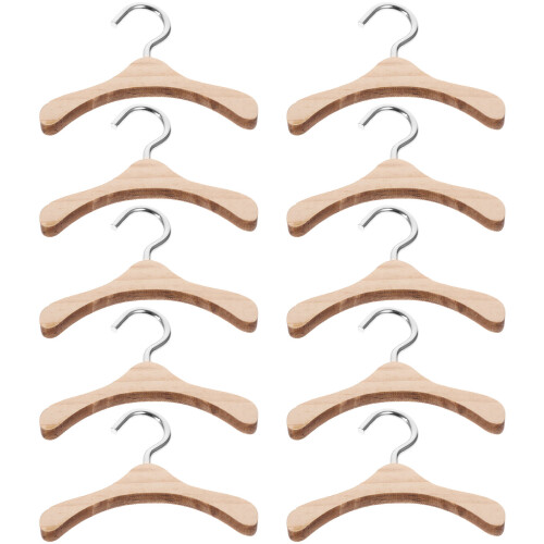 10Pcs Träklädhängare 6 Cm För Bjd Dockor Tillbehör 2