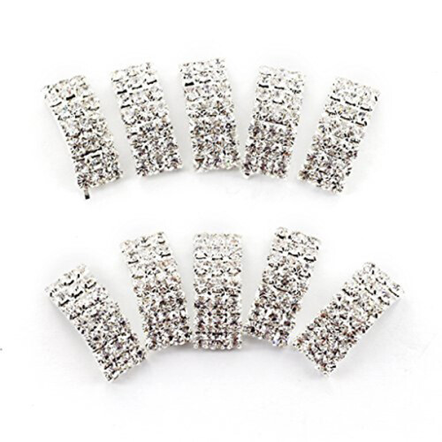 10 Stuks Gewelfde Strass Lint Gespen Schuifgespen