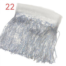 (Silver laser) 10Y Sequin Fringe Trim Tassel Glitter Lace Fringes for Dance Clothes Dress NEW