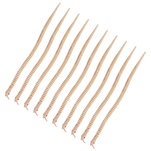 40St Portabel Träorm Leksak Barn DIY Beige Hållbar Ormmodell 1
