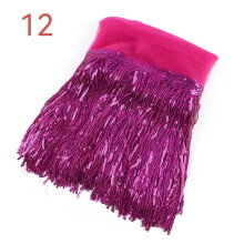 (Rose red) 10Y Sequin Fringe Trim Tassel Glitter Lace Fringes for Dance Clothes Dress HOT