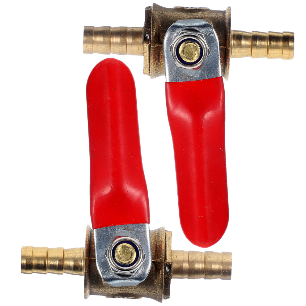 2Pcs Red Handle Copper Ball Valve Quick Shut Off For Water And Gas 3553237766944