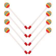 8Pcs Trummekäppar Lollypopform Regnbågsfärger Perkussionsinstrument
