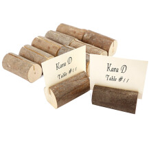 Menükartenhalter, rustikale Tischkartenhalter aus Holz mit hochwertigem Metall für Tischnummernständer bei Hochzeiten, für Zuhause, Büro, Schule