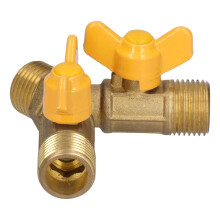 Robinet metalic cu 3 căi pentru aplicații cu gaze naturale, conector Y din alamă solidă cu control individual al valvei, design cu filet exterior