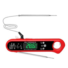 Digitales Lebensmittelthermometer mit ergonomischem Griff zum Grillen, Backen, für die Süßwarenherstellung und die Heißluftfritteuse; klappbare