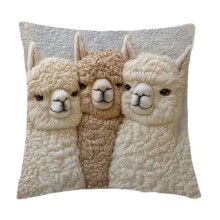 Winter Ready Alpacas Bed Pillow Cover Thermals-Three sheep