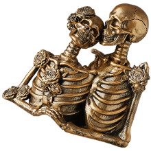 Resin Skull Decoration Set For Halloween-Gold Hold hands