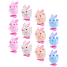 12Pcs Plush Jumping Bunny Rabbit Wind Up Toy For Kids