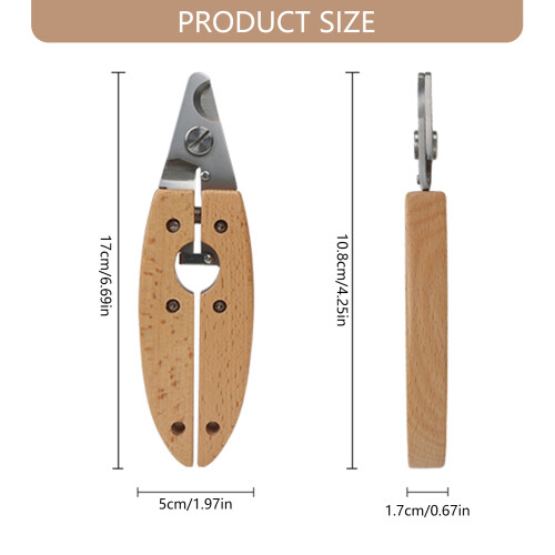 Practical Dog Nail Clippers SplinterProof Wood Grip Safety Stop 2