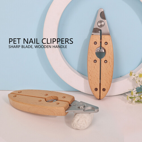 Practical Dog Nail Clippers SplinterProof Wood Grip Safety Stop 1