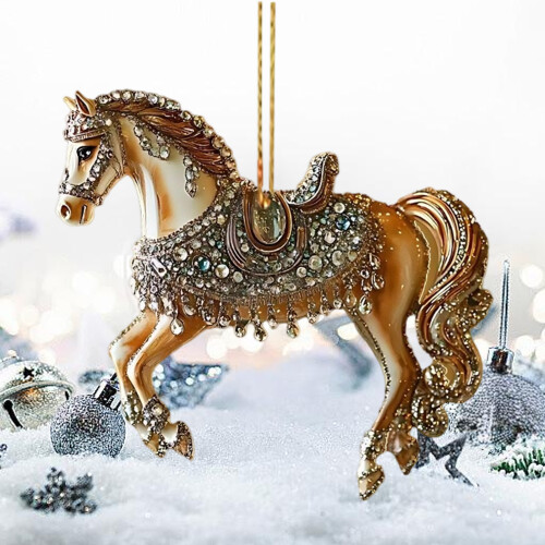 (1 Pack) Acrylic Horse Flat Hanging Decor for Home,-Style3 1
